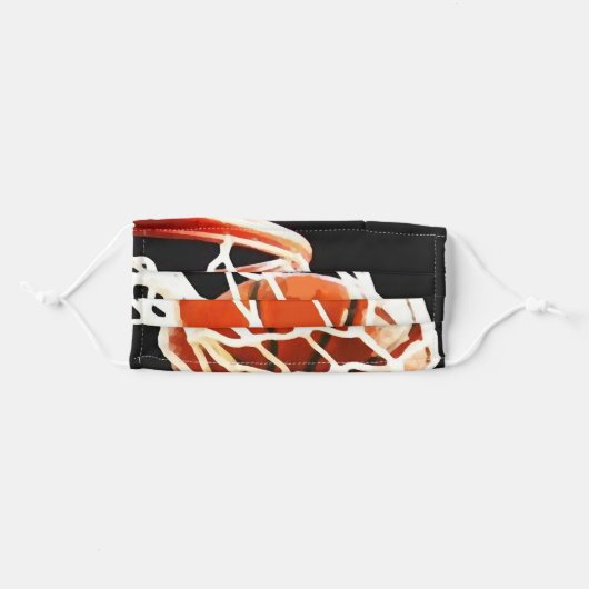 Close-up Basketball in Hoop Sports Art Adult Cloth Face Mask (Front, Folded)
