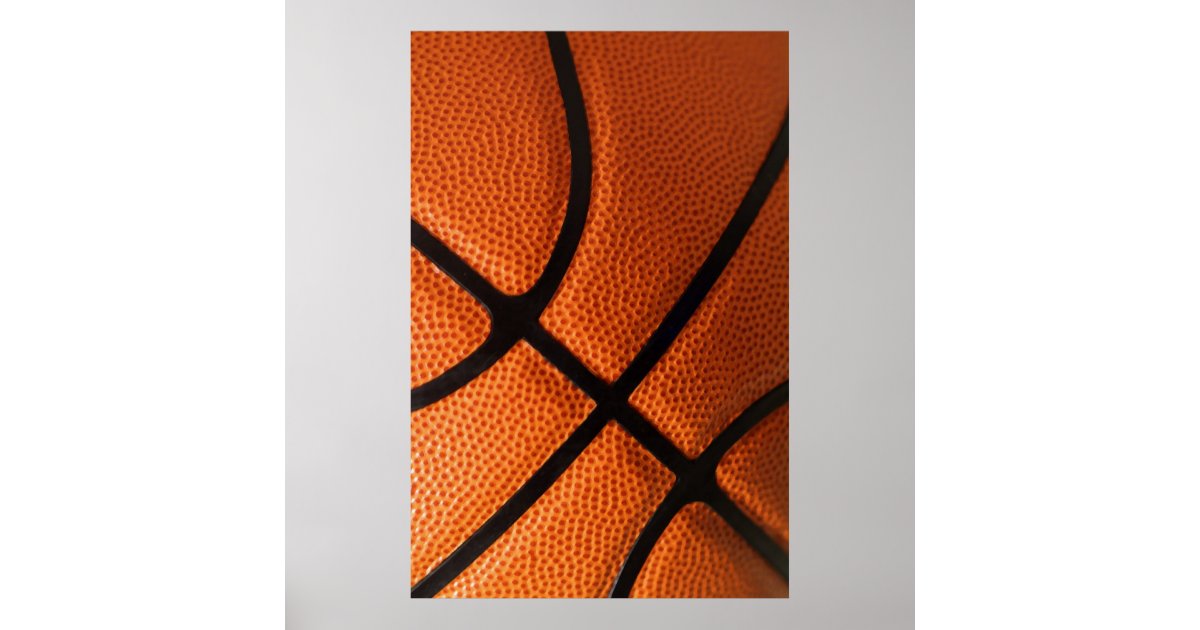 Closeup Basketball Poster Zazzle