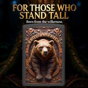 Close Up Bear America Relief Zippo Lighter
