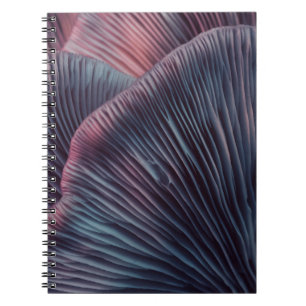Close up beautiful bunch mushrooms color light in notebook