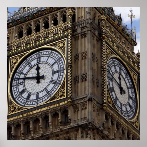 Close up Big Ben Clock Tower London Poster