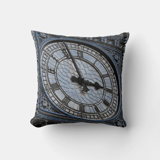 Close up Big Ben Clock Tower Travel Europe Throw Pillow (Front)