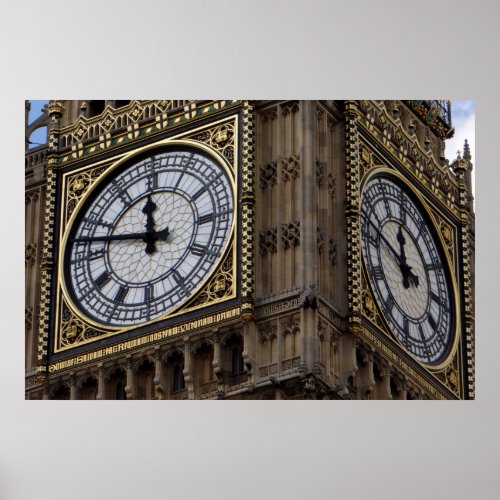 Close up Big Ben London Travel Poster
