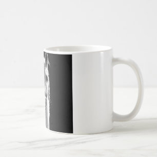 Close-up Black White Horse in Night Coffee Mug