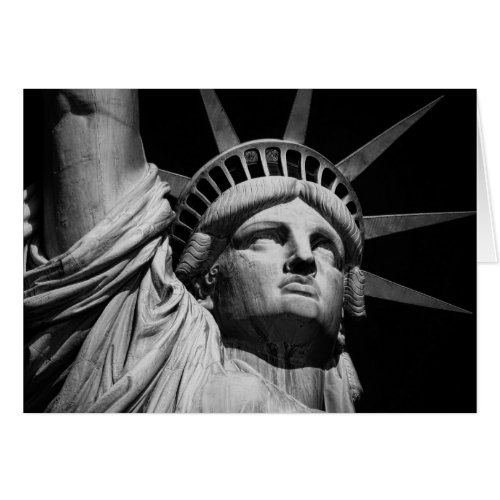 Close_up Black White Statue of Liberty New York