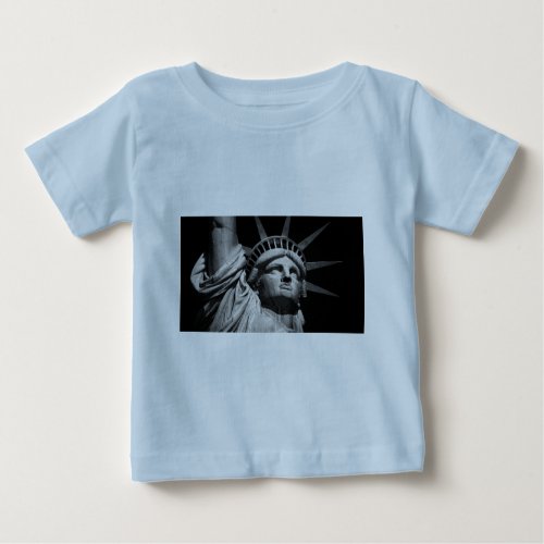 Close_up Black White Statue of Liberty New York Baby T_Shirt