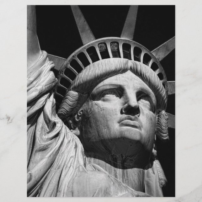 Close-up Black White Statue of Liberty New York Letterhead (Front)