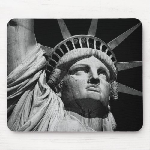 Close_up Black White Statue of Liberty New York Mouse Pad