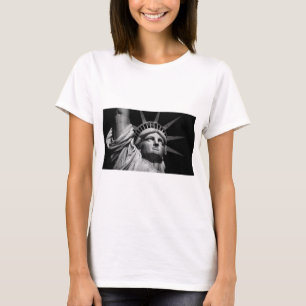 Close-up Black White Statue of Liberty New York T-Shirt