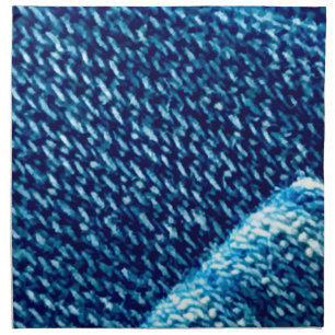 Close-up Blue Denim Fabric Texture Cloth Napkin