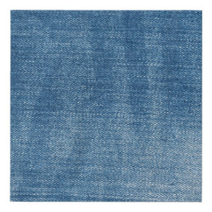 Close-up blue denim jeans texture faux canvas print
