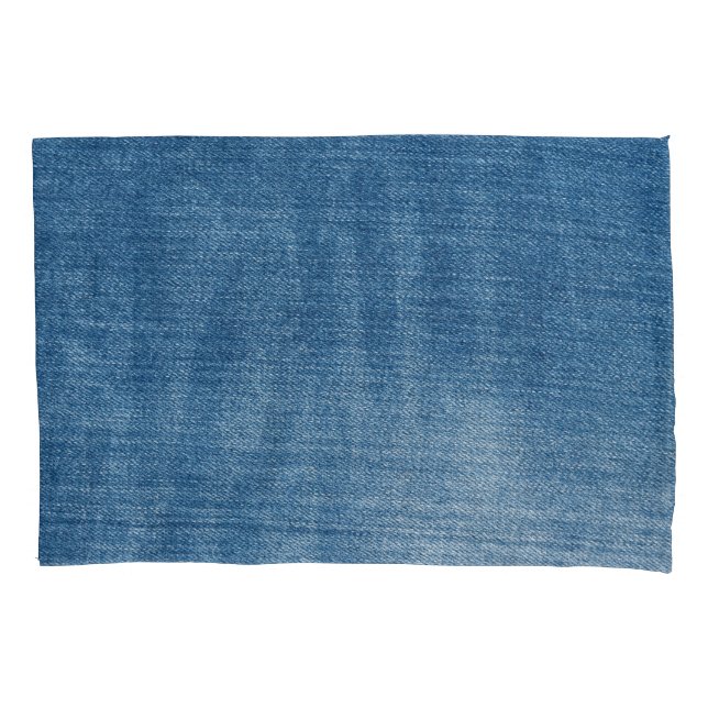 Close-up blue denim jeans texture pillow case (Front)