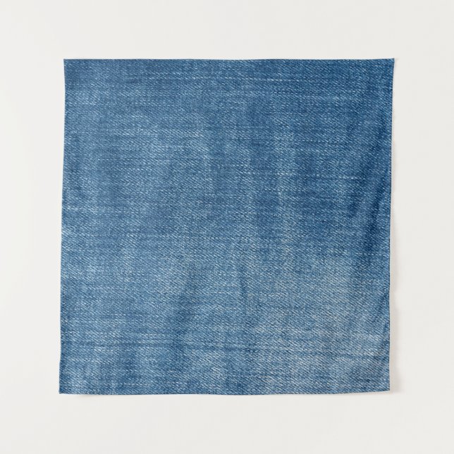 Close-up blue denim jeans texture tapestry (Front)