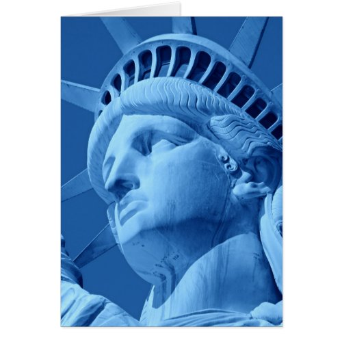 Close_up Blue Pop Art Statue of Liberty Card