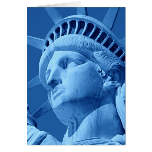 Close-up Blue Pop Art Statue of Liberty Card (Front)