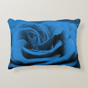 Close-up blue red rose, macro beauty. accent pillow