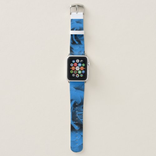 Close_up blue red rose macro beauty apple watch band