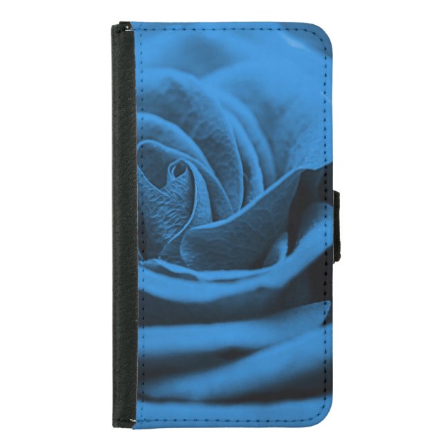 Close-up blue red rose, macro beauty. samsung galaxy wallet case (Front)
