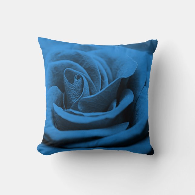 Close-up blue red rose, macro beauty. throw pillow (Front)