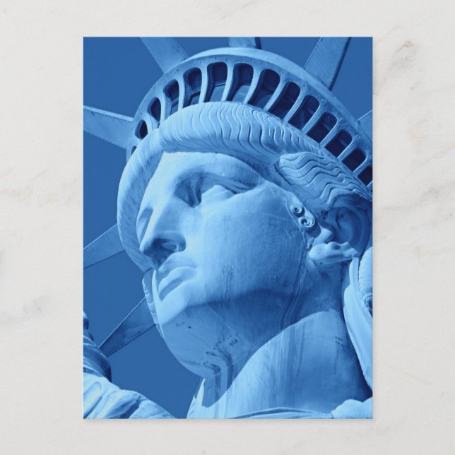 Close-up Blue Statue of Liberty Postcard (Front)