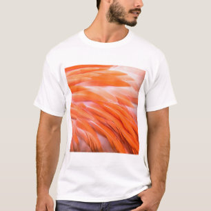 Close Up Coral and Pink Artistic Flamingo Feathers T-Shirt