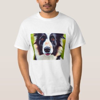 Close Up Dog Portrait Cute Border Collie T-Shirt