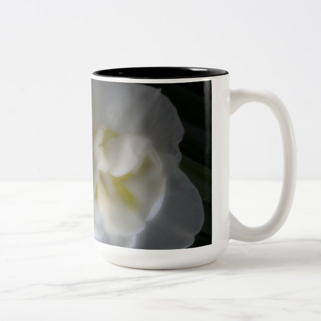 Close-up Dreamy Narcissus Daffodils Two-Tone Coffee Mug (Right)
