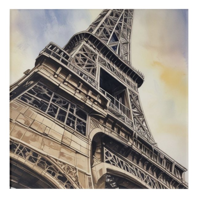Close-up Eiffel Tower Paris Love City Travel Acrylic Print (Front)