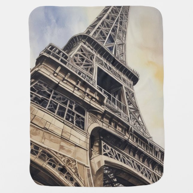 Close-up Eiffel Tower Paris Love City Travel Baby Blanket (Front)