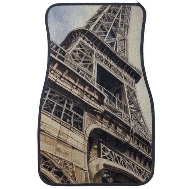 Close-up Eiffel Tower Paris Love City Travel Car Floor Mat (Front)