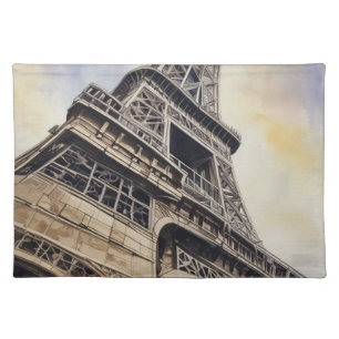 Close-up Eiffel Tower Paris Love City Travel Cloth Placemat