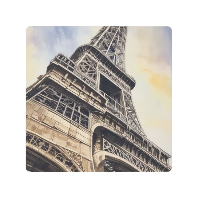 Close-up Eiffel Tower Paris Love City Travel Metal Print (Front)