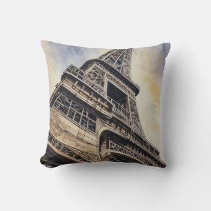 Close-up Eiffel Tower Paris Love City Travel Throw Pillow