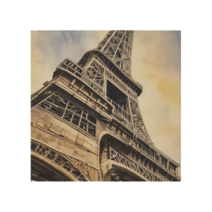 Close-up Eiffel Tower Paris Love City Travel Wood Wall Art
