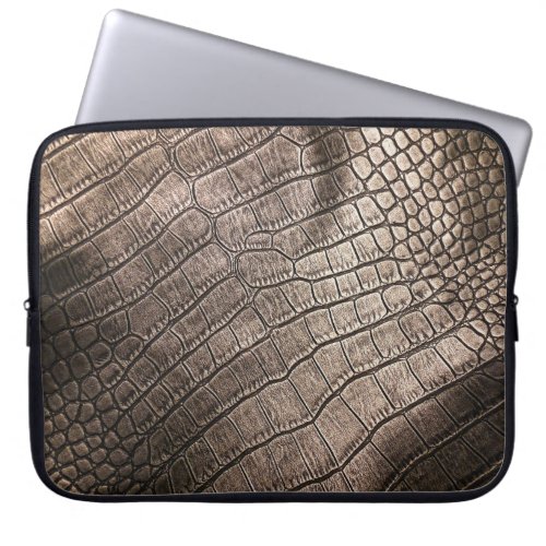 Close_Up Elegant Leather Textured Pattern Laptop Sleeve