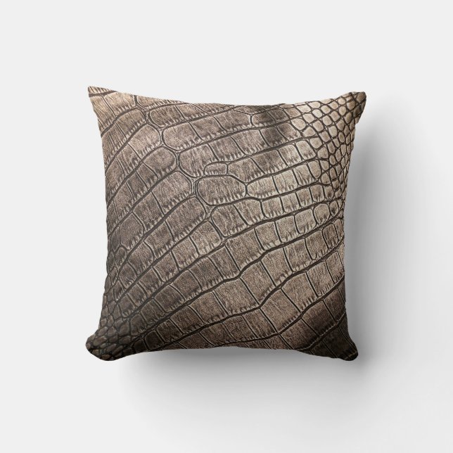 Close-Up Elegant Leather: Textured Pattern Throw Pillow (Front)