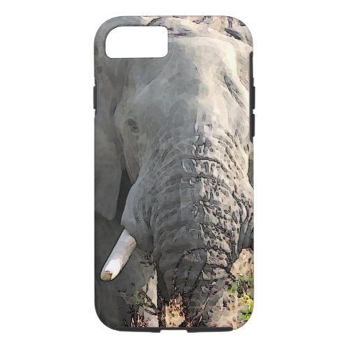 Close_up Elephant Artwork iPhone 87 Case