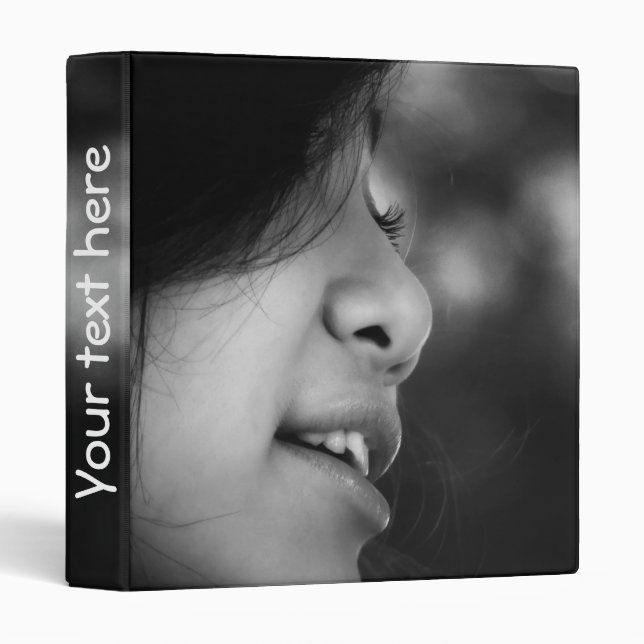 Close-up face of beautiful smiling binder (Front/Spine)