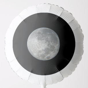 Close-Up Full Moon in the Night Sky. Photography Balloon