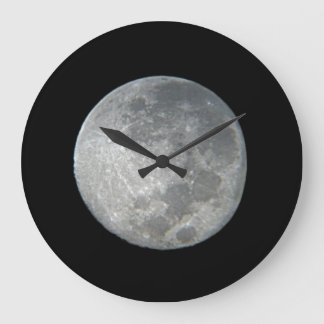 Close-Up Full Moon in the Night Sky. Photography Large Clock