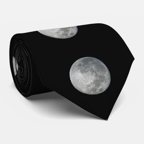 Close-Up Full Moon in the Night Sky. Photography Neck Tie