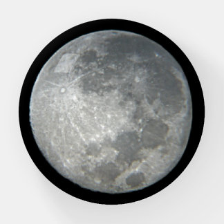 Close-Up Full Moon in the Night Sky. Photography Paperweight