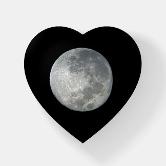 Close-Up Full Moon in the Night Sky. Photography Paperweight