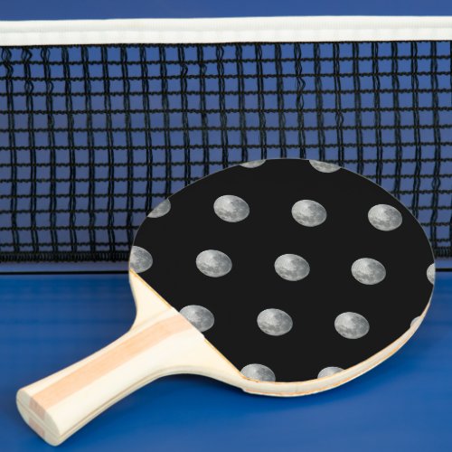 Close-Up Full Moon in the Night Sky.  Photography Ping Pong Paddle