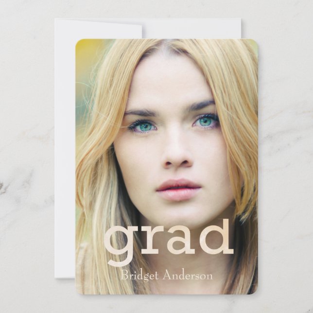 Close Up Graduation  Photo Announcement (Front)