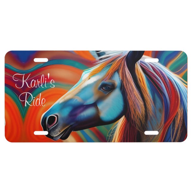 Close up Horse head License Plate (Front)