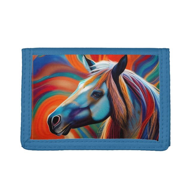 Close up Horse head Trifold Wallet (Front)