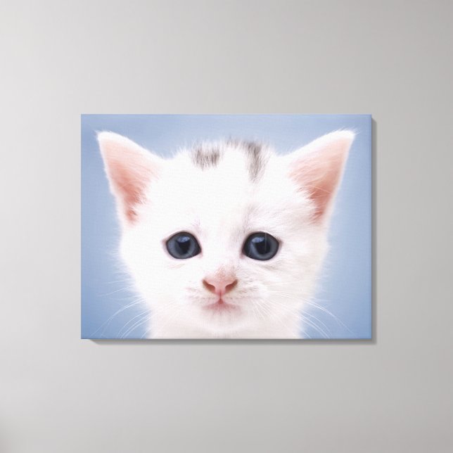 Close up image of a predominately white faced canvas print (Front)