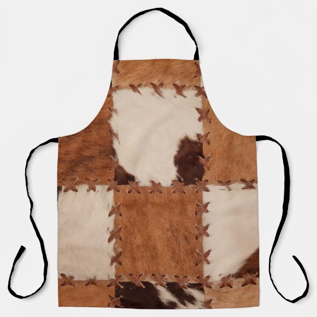 Close up leather patchwork textured background. apron (Front)