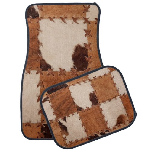 Close up leather patchwork textured background car floor mat